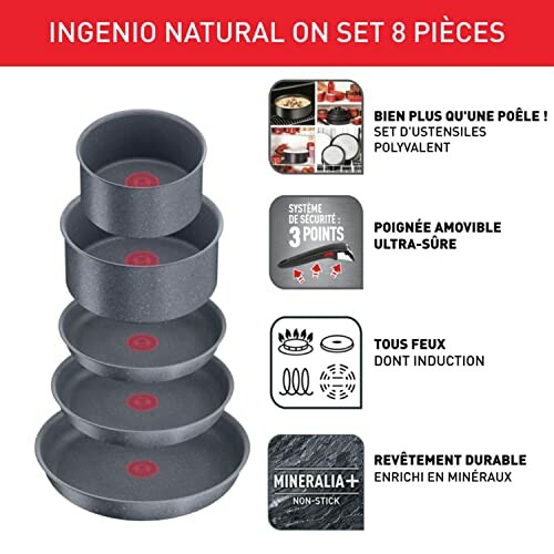 Tefal Ingenio Batterie de Cuisine 8 pièces