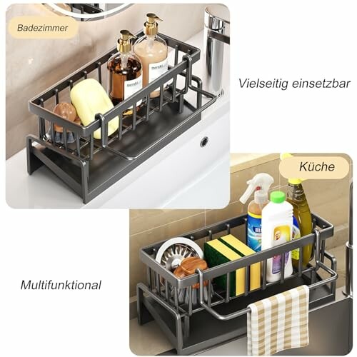Support de rangement multifonctionnel pour salle de bain et cuisine.